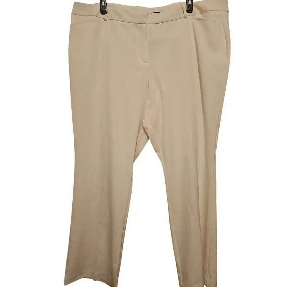 Worthington Modern Fit Women's‎ Dress Pant Wide Leg Size 24W Ivory